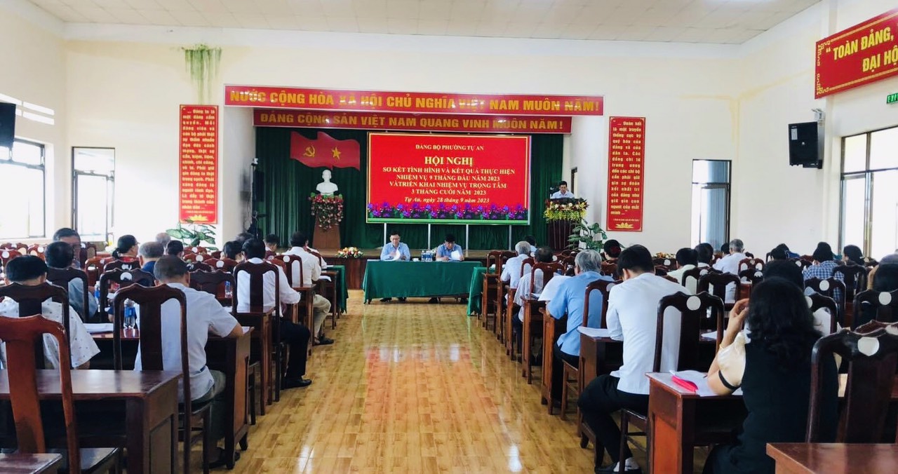 Đảng ủy  phường Tự An tổ chức hội nghị Sơ kết 9 tháng đầu năm, triển khai phương hướng nhiệm vụ 3 tháng cuối năm 2023